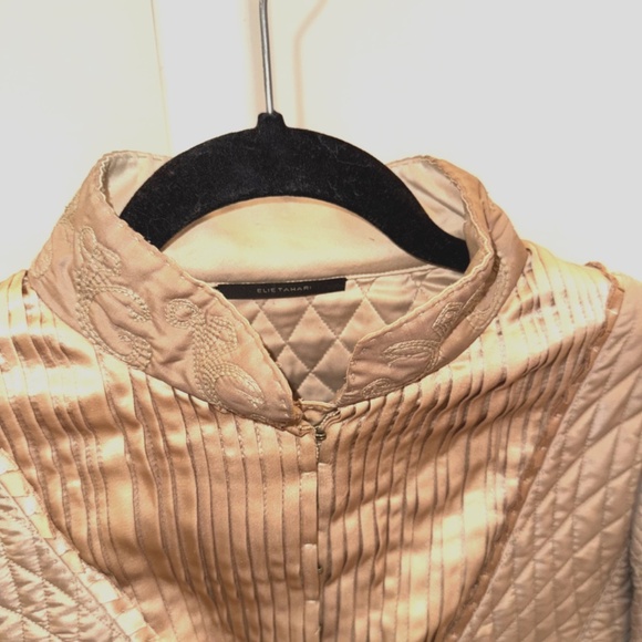 Vintage ELIE TAHARI Silk Jemina Victorian Embroidered Quilted Artwear Jacket Sm - Picture 3 of 10
